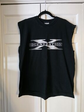 Vintage 1997 WWF D-Generation X DX "Two Words S*CK IT" Sleeveless Cut-Off TShirt